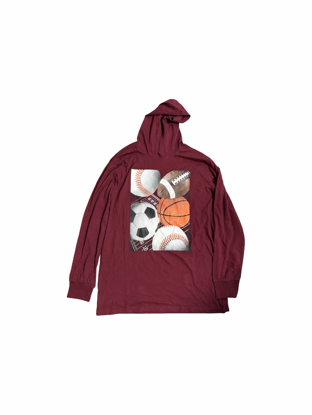 The Children's Place Maroon Sports Graphic Hoodie Shirt